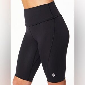 NWT Free People Movement Black ruffle bike shorts